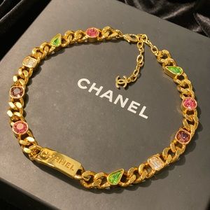 CHANEL GOLDEN CHAIN CRYSTAL 💎 NECKLACE CHOKER